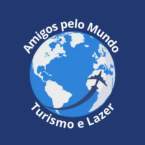 Logotipo Amigos pelo mundo Turismo e Lazer Vertical